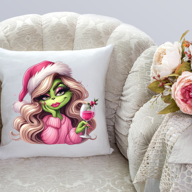 Beautiful Grinch Girl PNG Cute Christmas Digital Design For Crafts Shirts And Decor 6