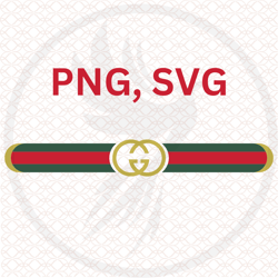 trendy gucci-inspired belt design svg & png for crafts | perfect for diy projects.