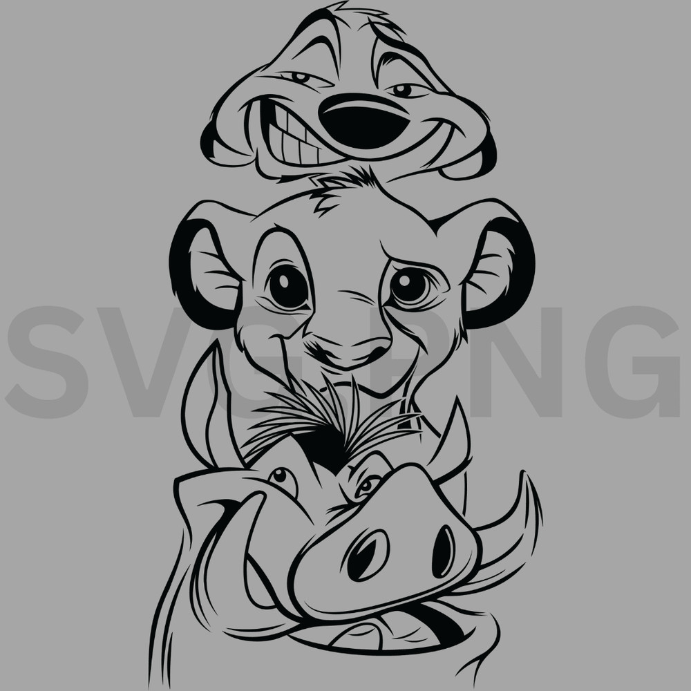 Lion Jungle Trio PNG SVG Cute Safari Animal Clipart For Cricut Sublimation 0
