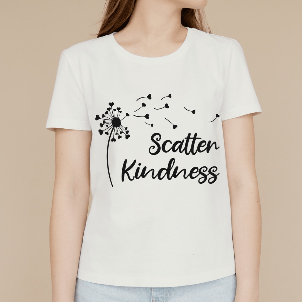 Scatter Kindness Dandelion SVG PNG Inspirational Quote Digital Design For Cricut Silhouette 1