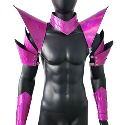 Burning Man Holographic Laser Rosered Armor,Rave Festival Costume Armor Wear Outfits for Men