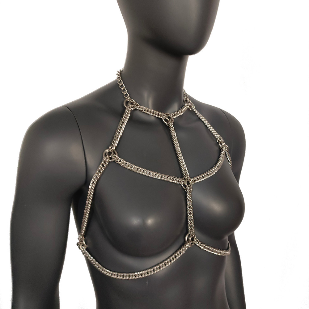 Burning Man Vertebrae Bodychain HarnessChainmail Bodychain HarnessStainless Steel Harness Bodychain 0