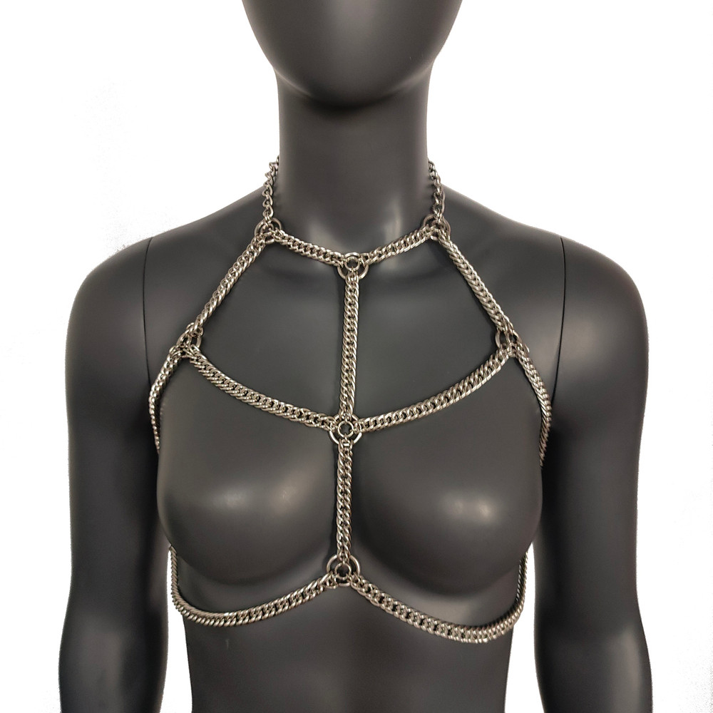 Burning Man Vertebrae Bodychain HarnessChainmail Bodychain HarnessStainless Steel Harness Bodychain 3