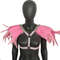 Princess Pink Fantasy Festival Outfit  Feathered ShouldersCrystal Harness Rave Wear Burning Man Cos 2