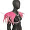 Princess Pink Fantasy Festival Outfit  Feathered ShouldersCrystal Harness Rave Wear Burning Man Cos 4