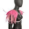 Princess Pink Fantasy Festival Outfit  Feathered ShouldersCrystal Harness Rave Wear Burning Man Cos 5