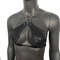 Gothic Black Vampira Cross Top Bra With Chain 1