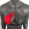 Gothic Red  Black Vampira Cross Top Bra With Chain 3