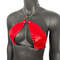 Gothic Red Vinyl Vampira Cross Top Bra With Chain 1