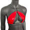 Gothic Red Vinyl Vampira Cross Top Bra With Chain 2