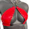 Gothic Red Vinyl Vampira Cross Top Bra With Chain 3