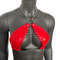 Gothic Red Vinyl Vampira Cross Top Bra With Chain 4