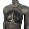 Gothic Black Vinyl Vampira Cross Top Bra With Chain 1