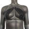 Gothic Black Vinyl Vampira Cross Top Bra With Chain 5