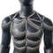 Man Body Chain HarnessSpike Fringe Metal Chain HarnessPunk Chest Harness 0