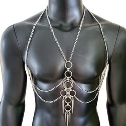 rave men body chest chain harness festival wear,burning man carnival costumes outfits