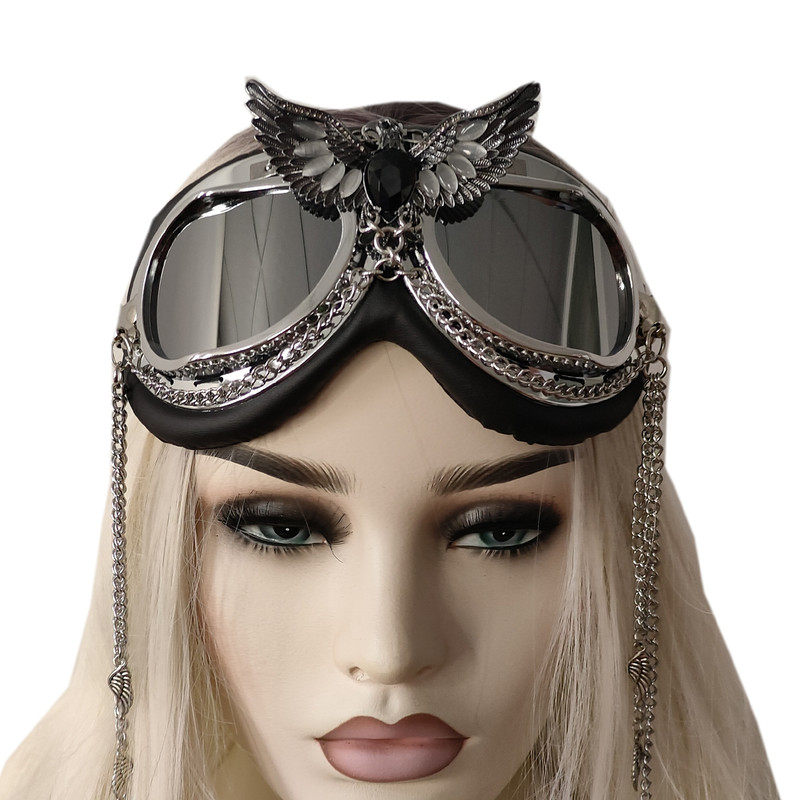 Rave Streampunk Burning Man Festival Eagle Cyber Goth Masquerade Costume Goggles 1