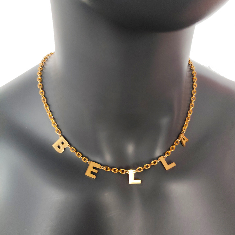 Custom Name Necklace Personalized Choker Name Necklace Dainty Customize Letter Necklace Gifts For G 2