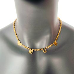 heart necklace personalized, choker name necklace dainty customize letter necklace gifts for mom
