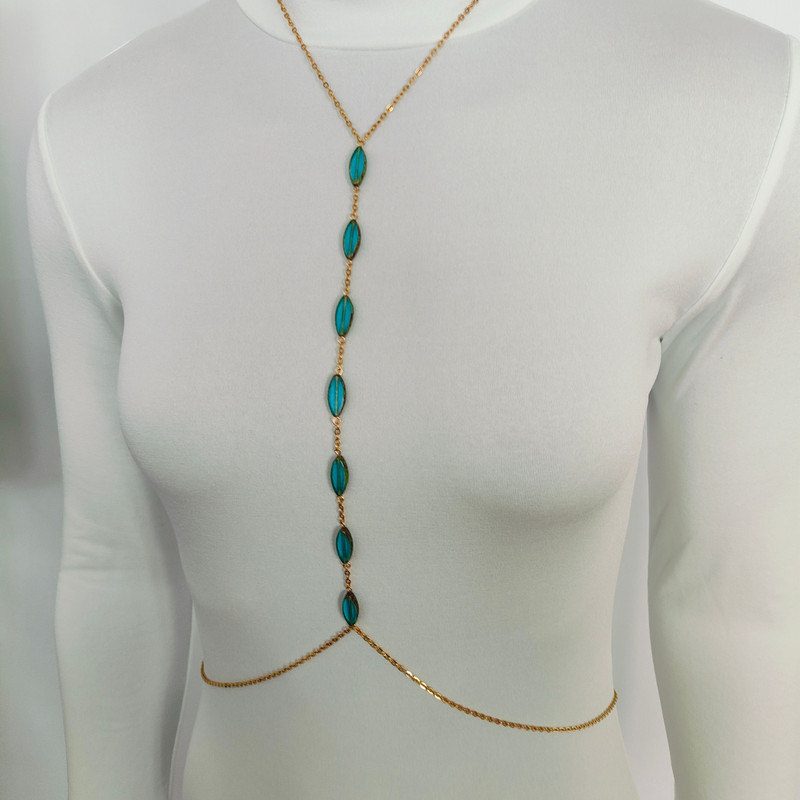 Women Gold Body ChainBody JewelryBikini JewelryBurning Man Stainless Steel Chain Bodychain Jewelry 4