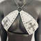 Gothic White Vinyl Vampira Cross Sexy Top Bra With Chain 2