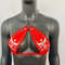 Gothic Bull Head Pattern Red Vinyl Vampira Cross Top Bra 3
