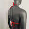 Gothic Bull Head Pattern Red Vinyl Vampira Cross Top Bra 4