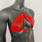 Gothic Black Cross Print Red Vinyl Vampira Cross Top Bra 0