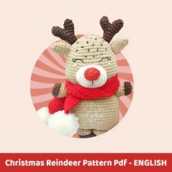 amigurumi reindeer pattern pdf, christmas decoration, amigurumi toys crochet pattern, animals crochet toys