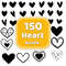 150 Heart Svg Bundle Heart Love Svg Png Files Heart Line Art Drawing Love Heart Minimalist Svg Files 0