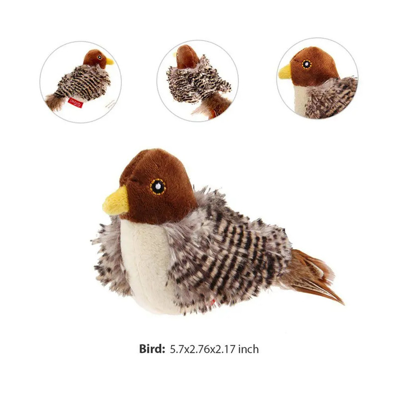Sparrow Shaped Funny Sound Cat Toy  Interactive Bird Toy For Pets 6