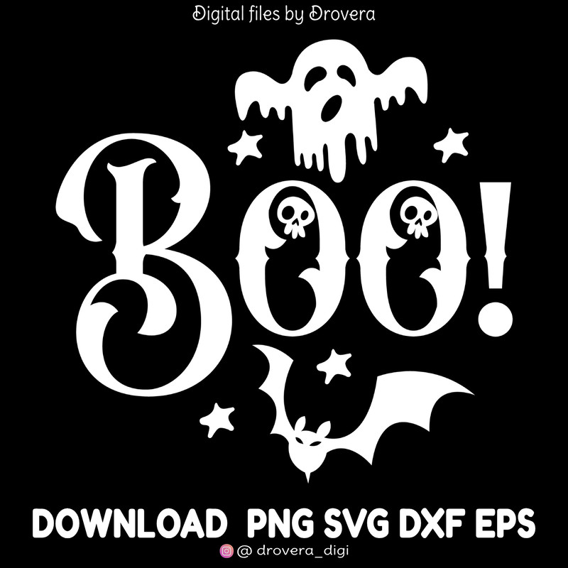 Boo White halloween Fall Designs AutumnPumpkin Typography Texts 0