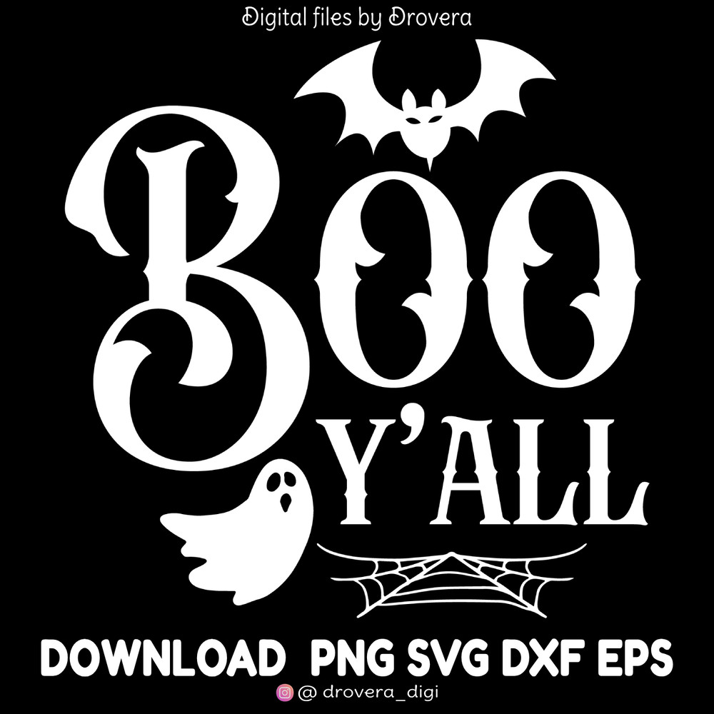Boo Yall White halloween Fall Designs AutumnPumpkin Typography Texts 0