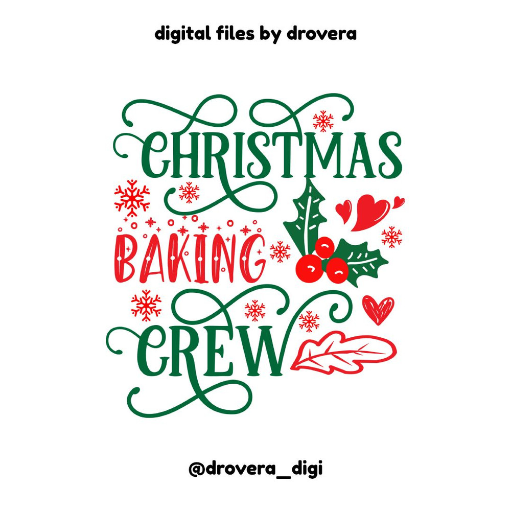 Christmas Baking Crew Christmas Typography PNG SVG EPS DXF Printable Cut Files 0