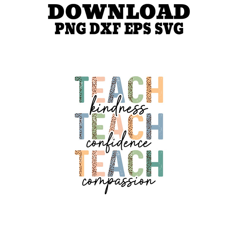 Teach Teach Teach SVG PNG DXF PDFEPS Printable Digital Download 0