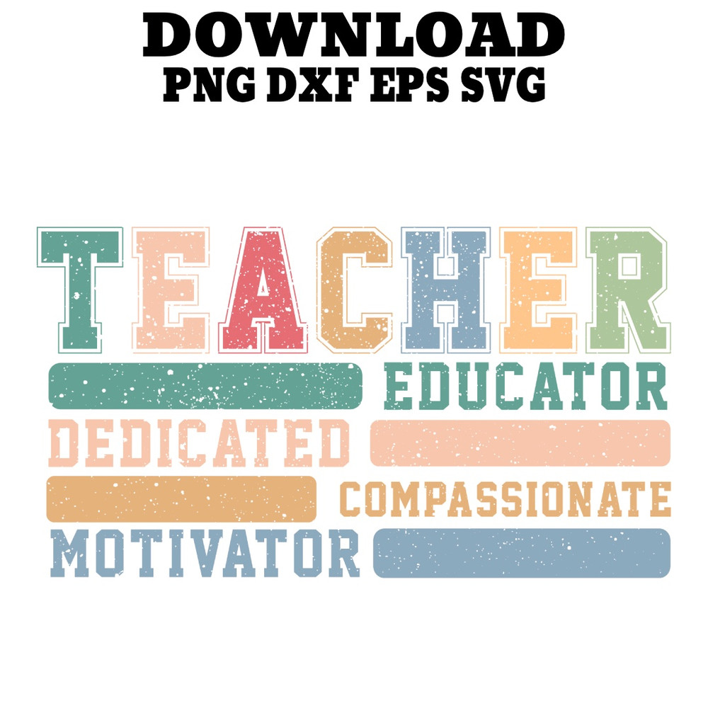 Teacher Educator SVG PNG DXF PDFEPS Printable Digital Download 0