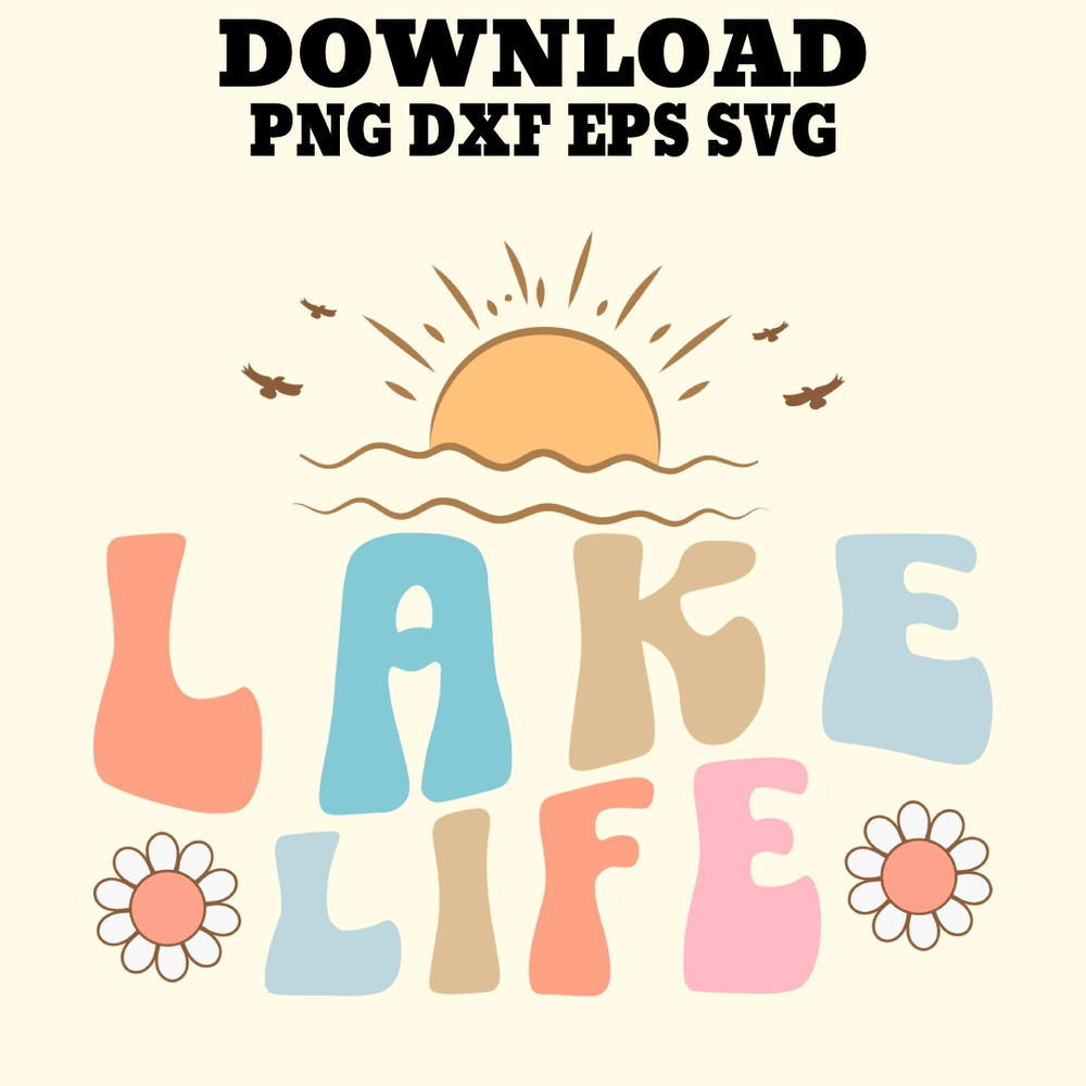Lake Life PNGSVGDXF PDFEPS Printable Digital Download 0