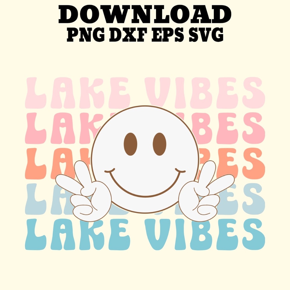 Lake Vibes PNGSVGDXF PDFEPS Printable Digital Download 0