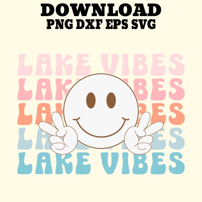 Lake Vibes PNGSVGDXF PDFEPS Printable Digital Download 0