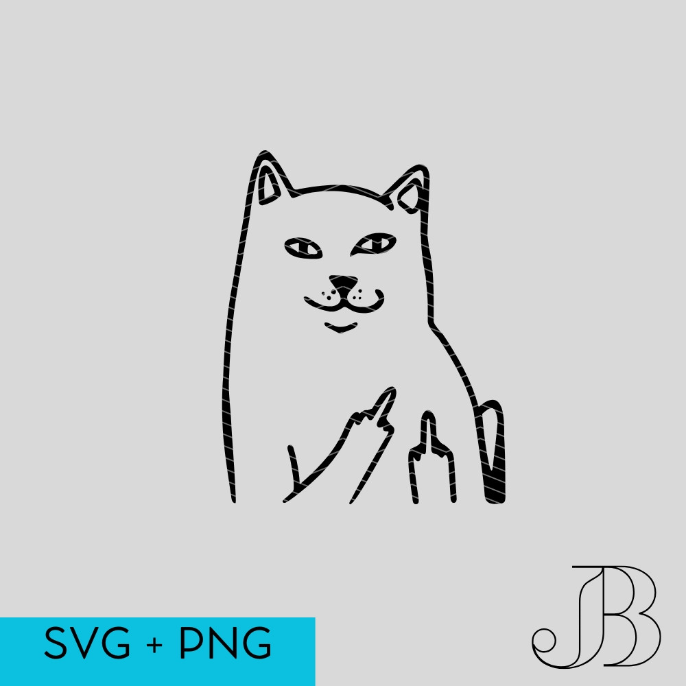Cat Bad Finger SVG Cricut Silhuette Decals Car 0