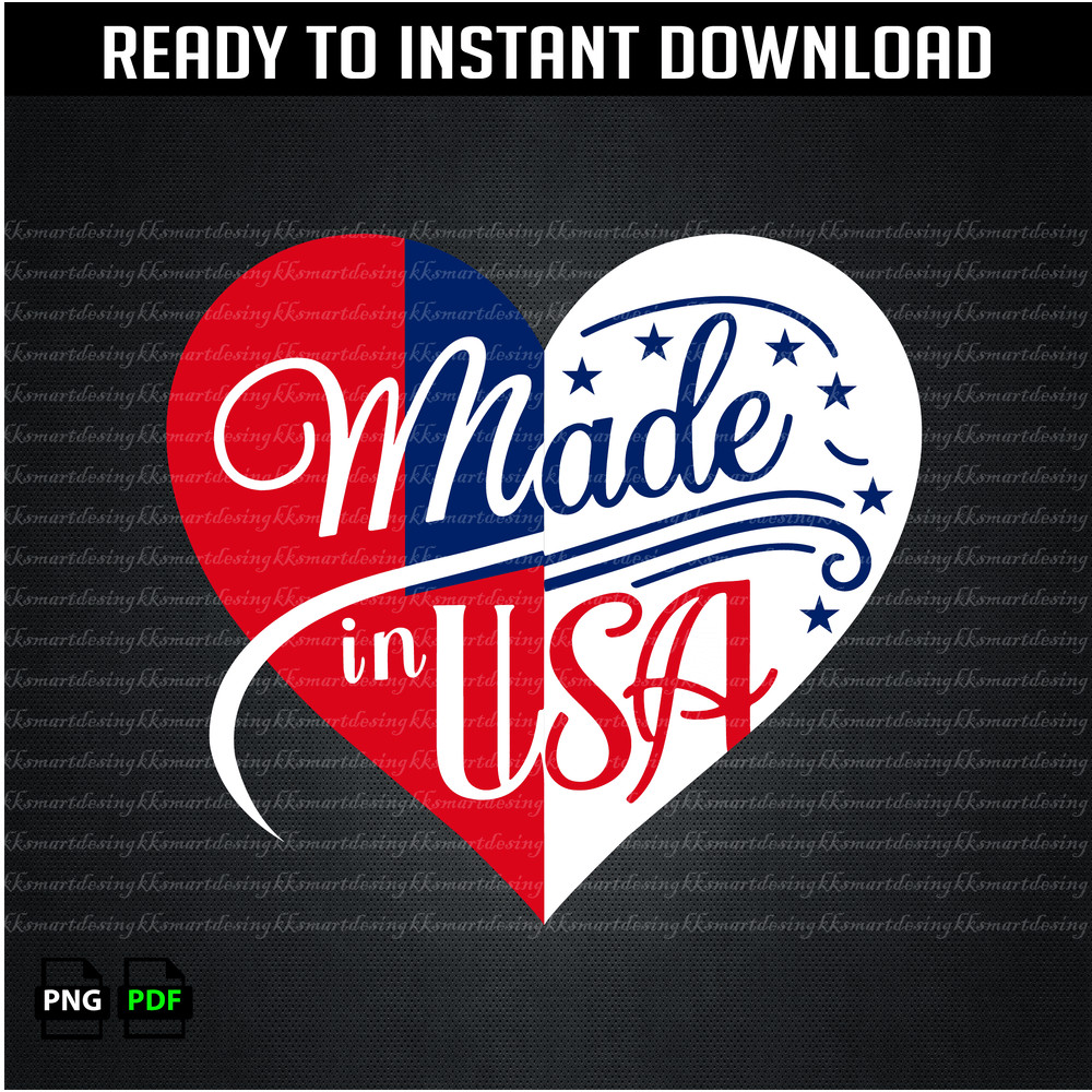 American Flag Heart Png Love Heart Png Patriotic American Png USA Flag Digital File Download 0