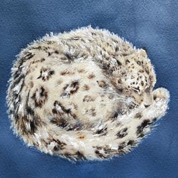 original snow leopard dream painting snow leopard watercolor painting square animal fine art wildlife illustration