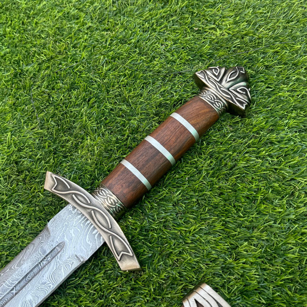 Handmade Forged Damascus Steel Viking Sword Sharp Medieval Sword With SheathViking Sword GiftNorsem 2