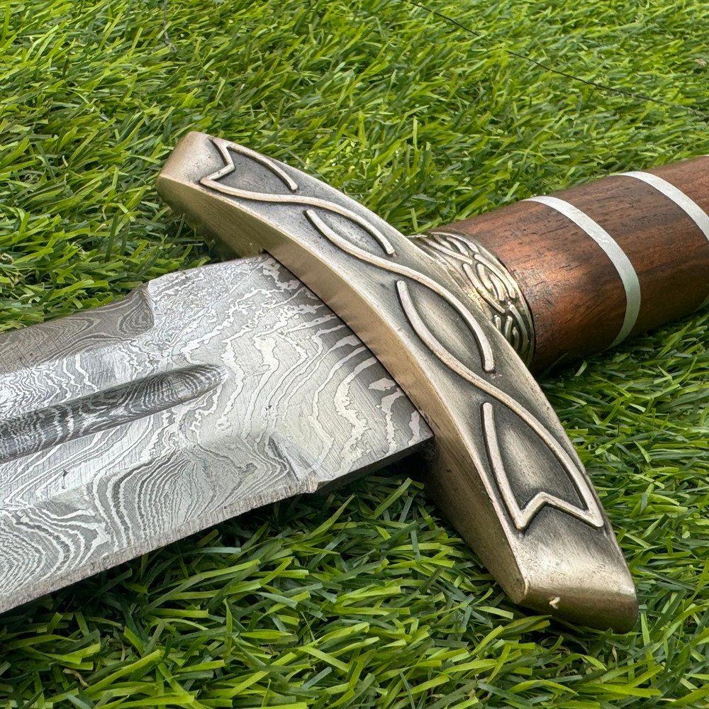 Handmade Forged Damascus Steel Viking Sword Sharp Medieval Sword With SheathViking Sword GiftNorsem 3