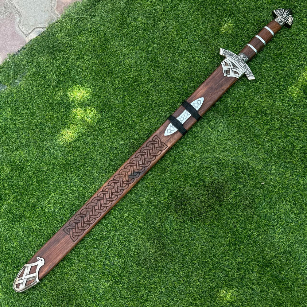 Handmade Forged Damascus Steel Viking Sword Sharp Medieval Sword With SheathViking Sword GiftNorsem 5