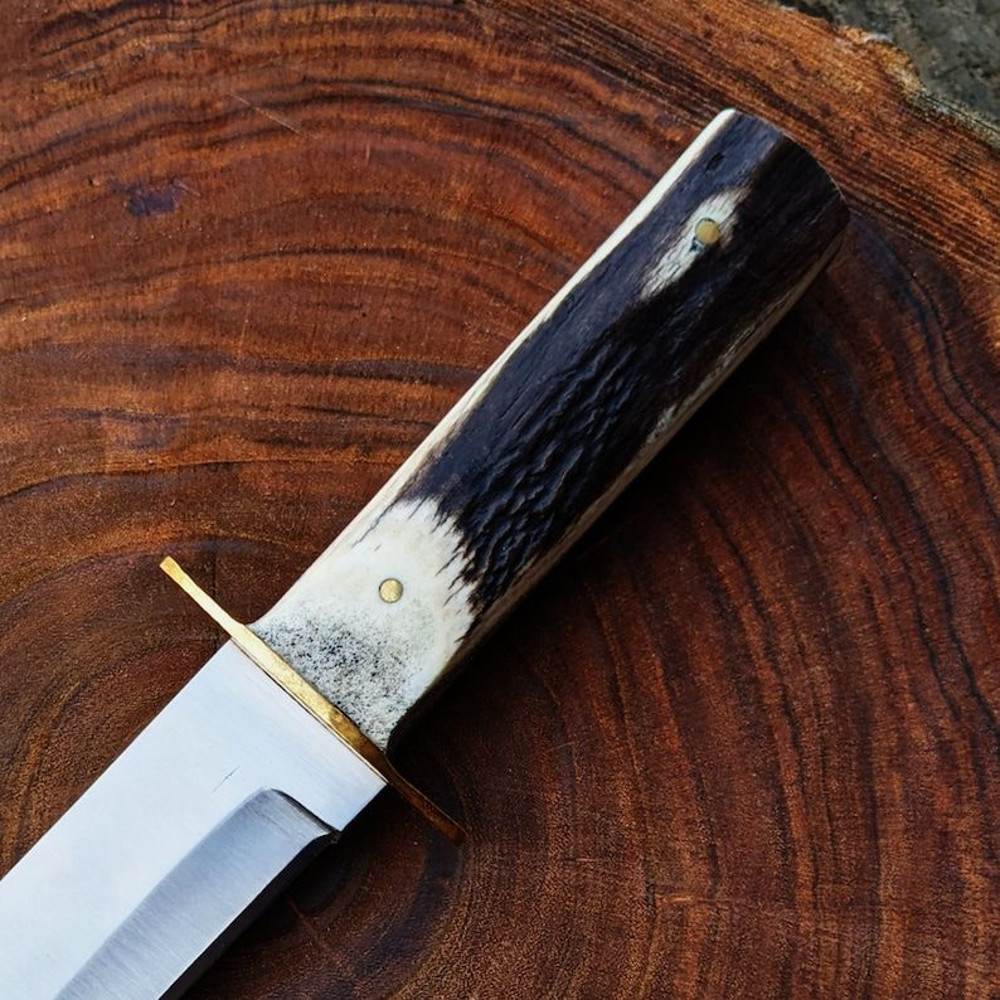 Handcrafted Bowie Knife  Stainless Steel Hunting Knives With Stag Handle  Survival Knife Gift For H 0