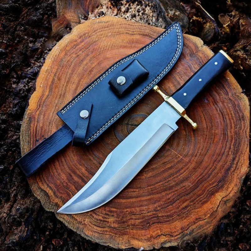 Custom Handmade D2 Steel Smithsonian Replica Antique Bowie Hunting Knife With Buffalo Horn Handle 0