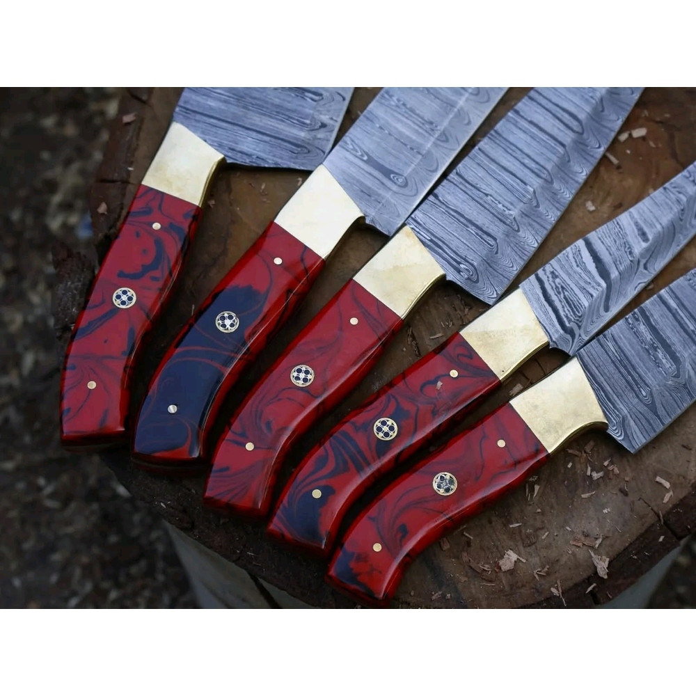 Premium 5Piece Damascus Steel Kitchen Knife Set  2