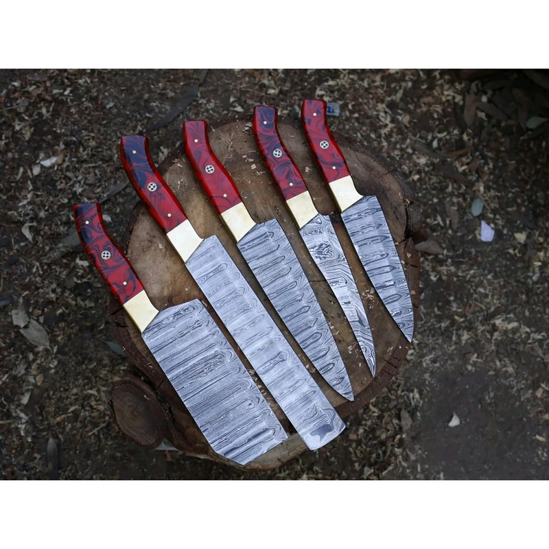 Premium 5Piece Damascus Steel Kitchen Knife Set  3