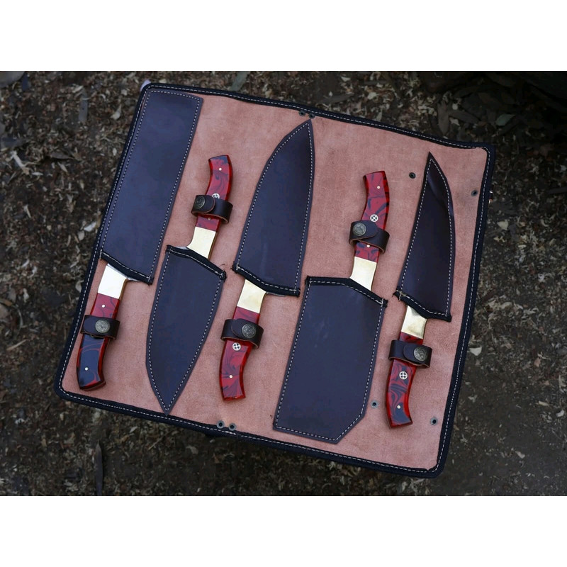 Premium 5Piece Damascus Steel Kitchen Knife Set  4